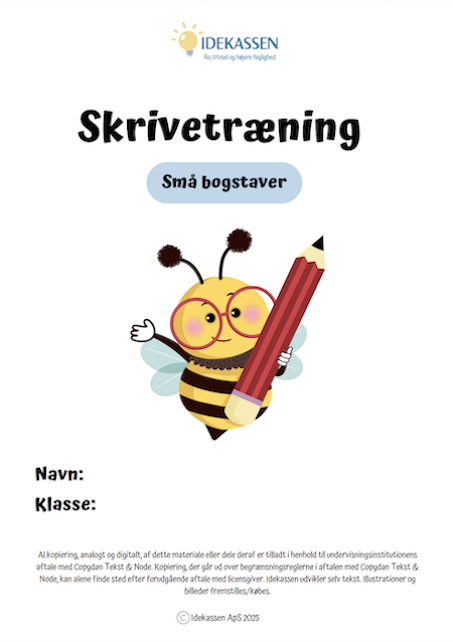 Skrivetræning Små bogstaver - Opgavekassen