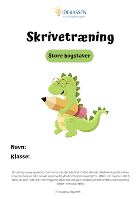 Skrivetræning Store bogstaver - Opgavekassen