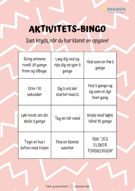 Aktivitets-Bingo på Idekassen