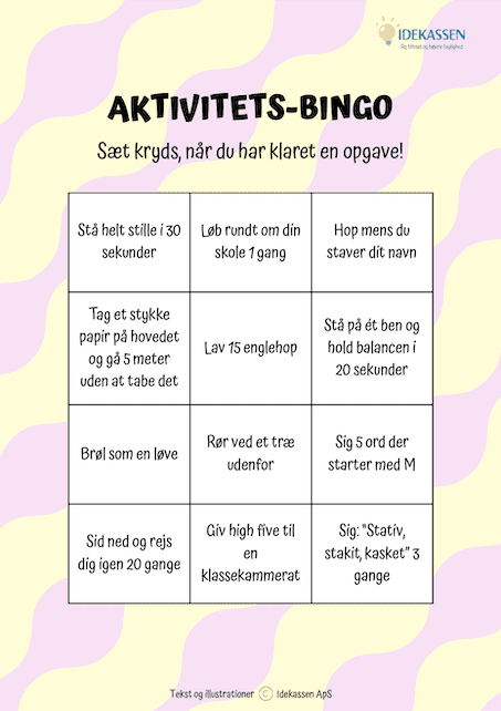 Aktivitets-Bingo på Idekassen