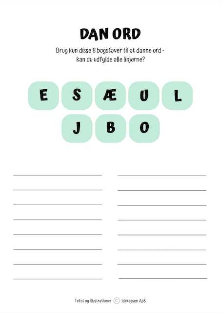 Dan ord 1 - Opgavekassen