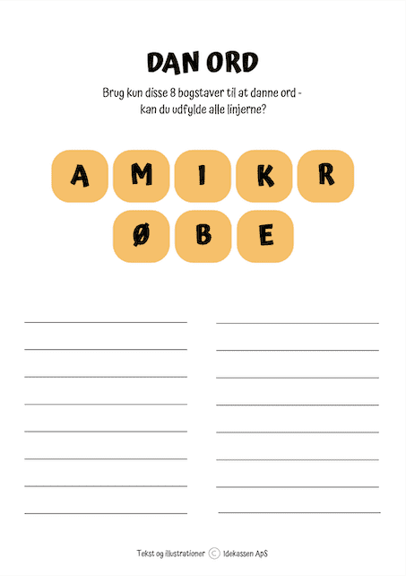 Dan ord 3 - Opgavekassen