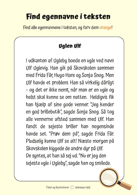 Find egennavne - Opgavekassen