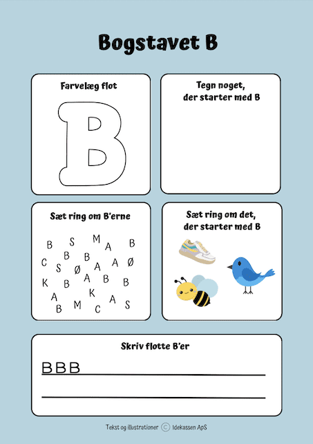 B - Bogstaver på Idekassen