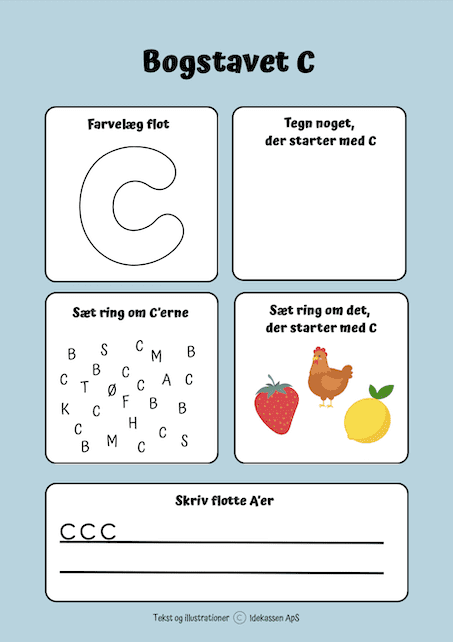 C - Bogstaver på Idekassen