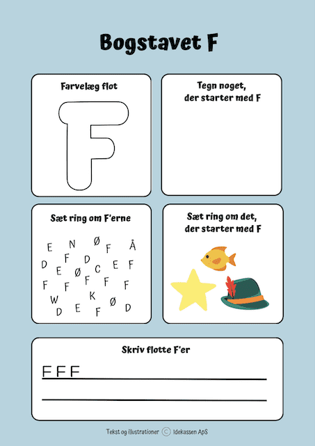 F - Bogstaver på Idekassen