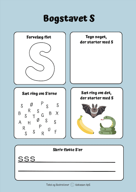 S - Bogstaver på Idekassen
