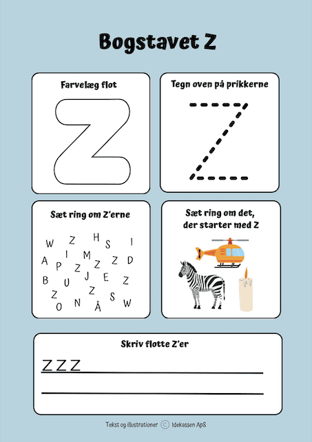 Z - Bogstaver på Idekassen
