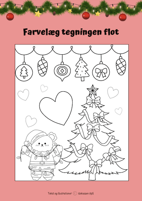 Farvelæg tegning - Jul på Idekassen