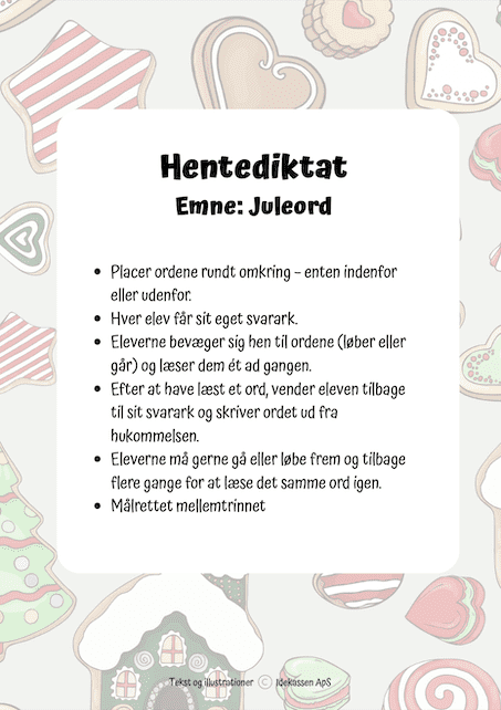 Hentediktat - Juleord - Jul på Idekassen