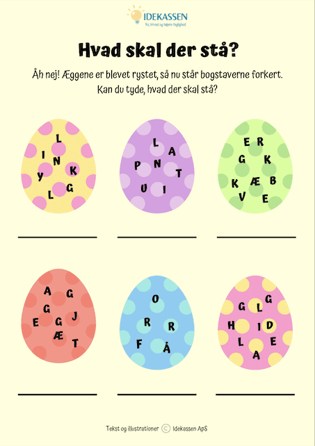 Hvad skal der stå - Opgavekassen - Idekassen