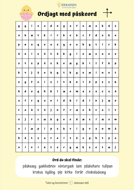 Ordjagt med påskeord - Opgavekassen - Idekassen
