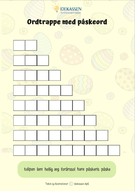 Ordtrappe med påskeord - Opgavekassen - Idekassen