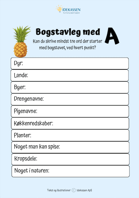 Bogstavleg med A - Idekassen