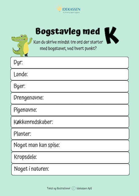 Bogstavleg med K - Idekassen