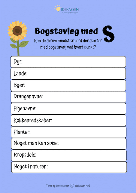 Bogstavleg med S - Idekassen