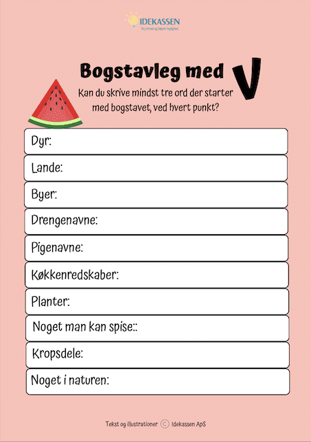 Bogstavleg med V - Idekassen