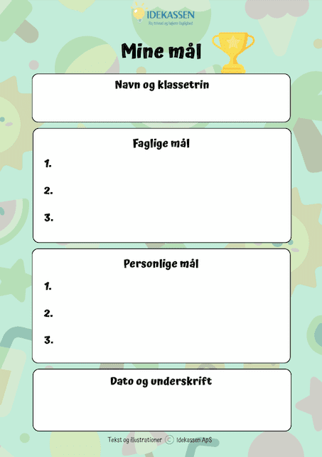 Mine mål for skoleåret - Idekassen
