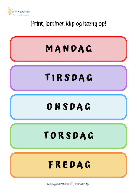 Tavlekort Dage - Idekassen