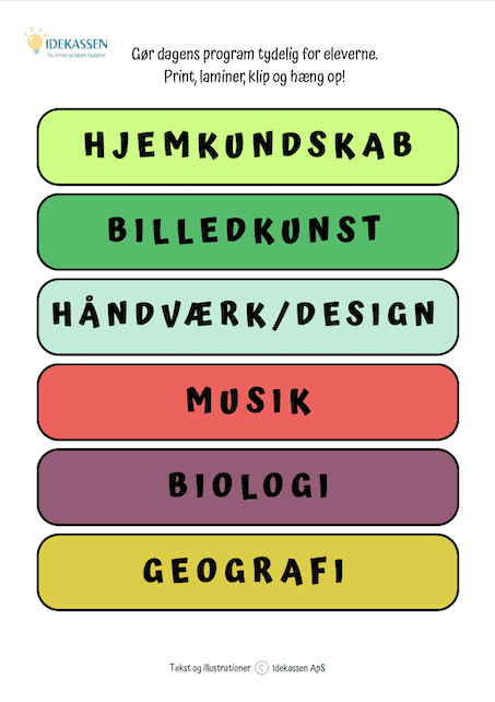 Tavlekort Fag - 3 - Idekassen