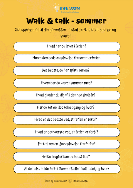 Walk & Talk - Sommer - Idekassen