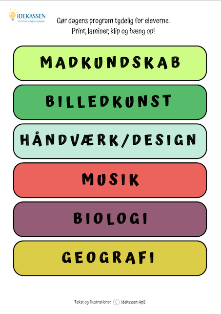 Tavlekort Fag - 3 - Idekassen