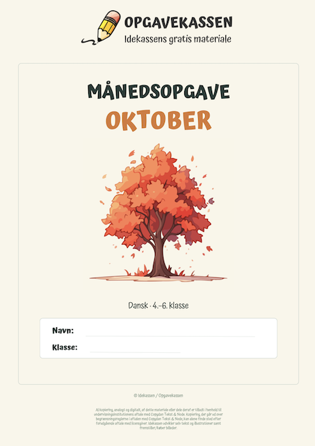 Månedsopgaver oktober - Mellemtrin - Idekassen